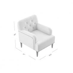 Carlisano Oatmeal Velvet Diamond Button-Tufted Arm Chair with Nailhead Trim by Handy Living -Jennifer Taylor Home Store oatmeal velvet handy living accent chairs a183963 4f 1000