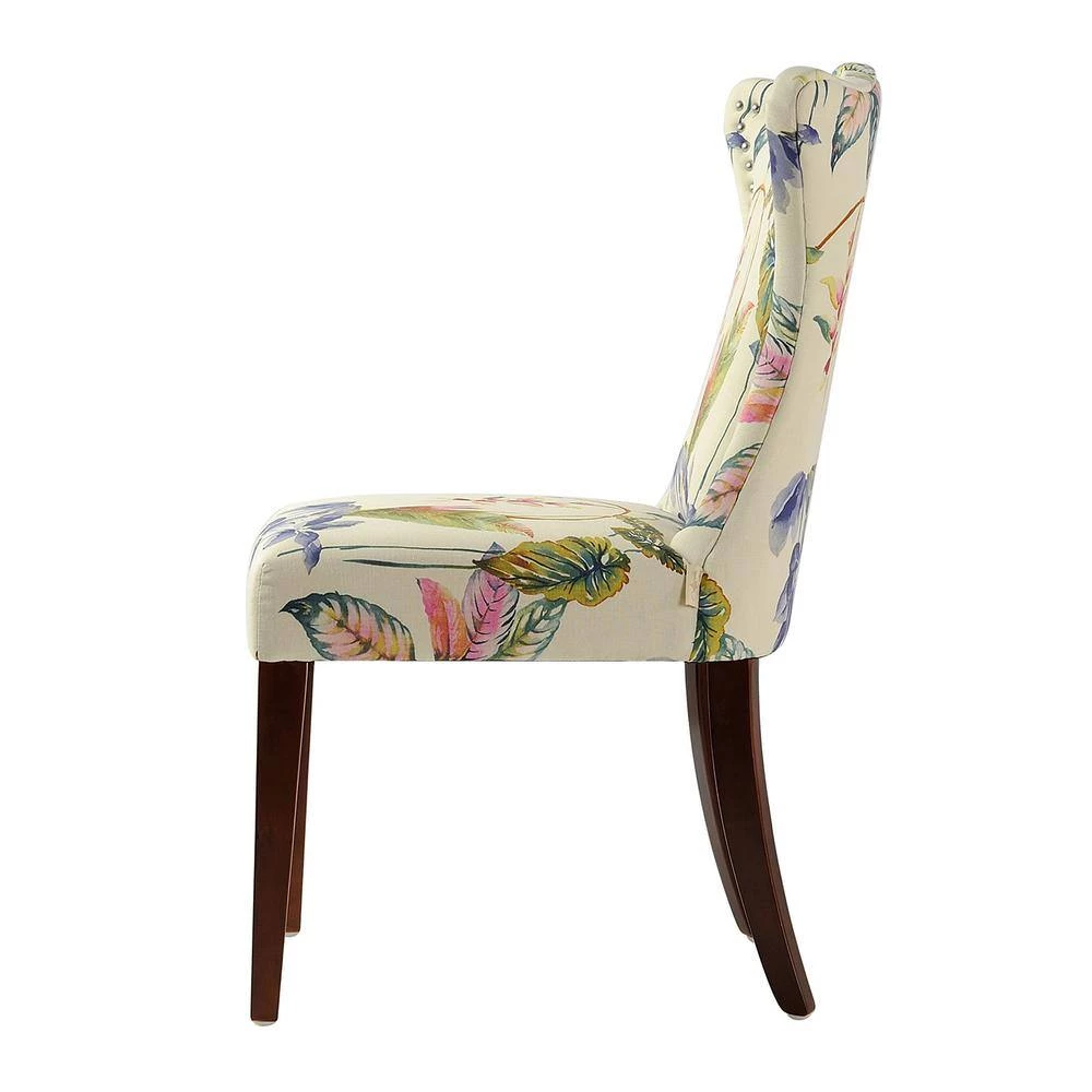 Paradise Off-White/Floral Upholstered Accent Chair by Jennifer Taylor 3 Paradise Off-White/Floral Upholstered Accent Chair by Jennifer Taylor - Image 3
