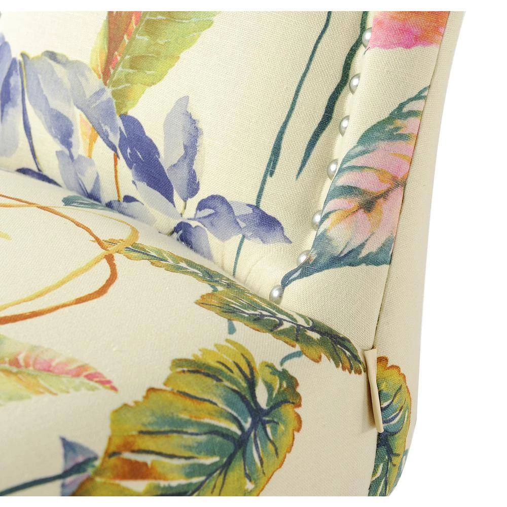 Paradise Off-White/Floral Upholstered Accent Chair by Jennifer Taylor 6 Paradise Off-White/Floral Upholstered Accent Chair by Jennifer Taylor - Image 6
