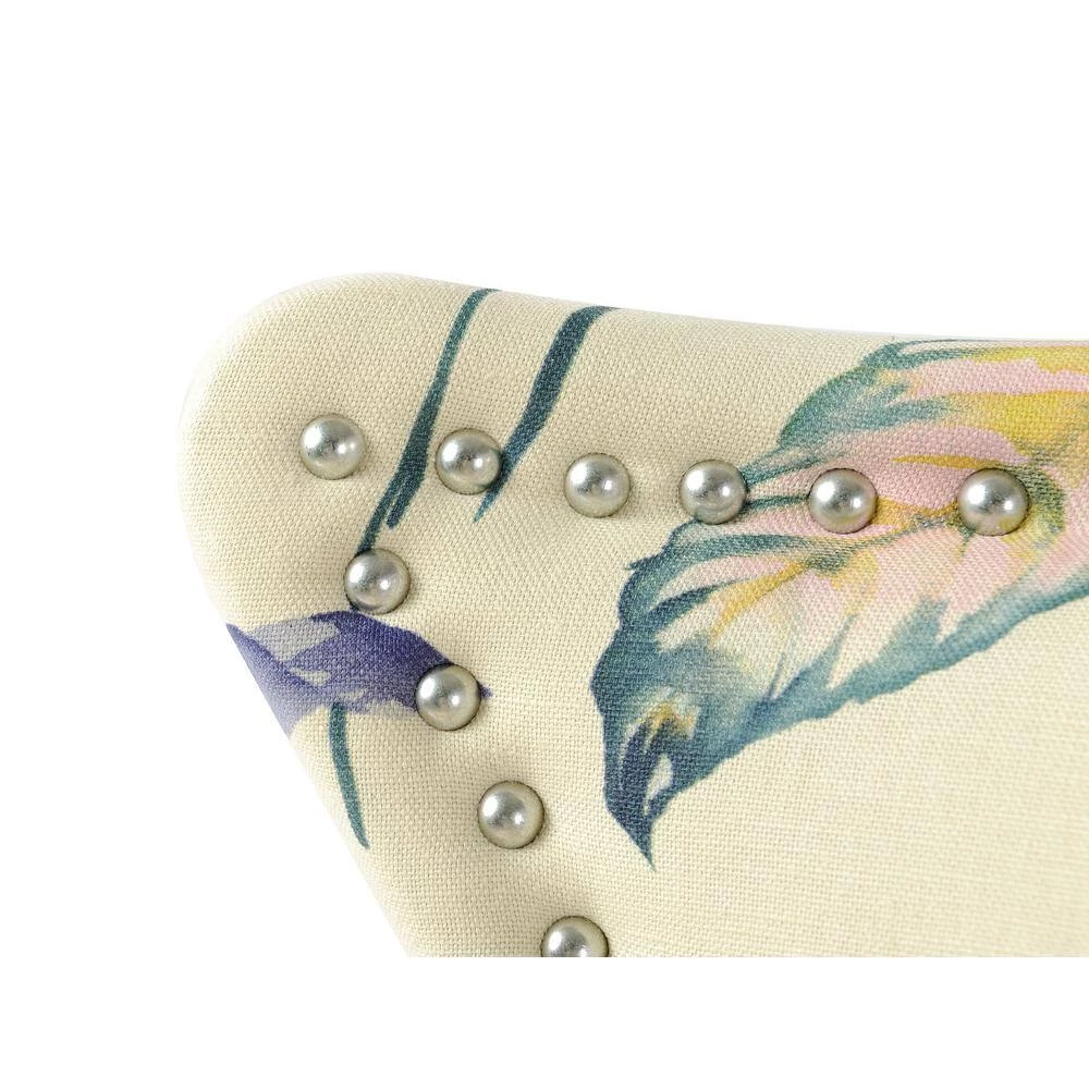Paradise Off-White/Floral Upholstered Accent Chair by Jennifer Taylor 5 Paradise Off-White/Floral Upholstered Accent Chair by Jennifer Taylor - Image 5