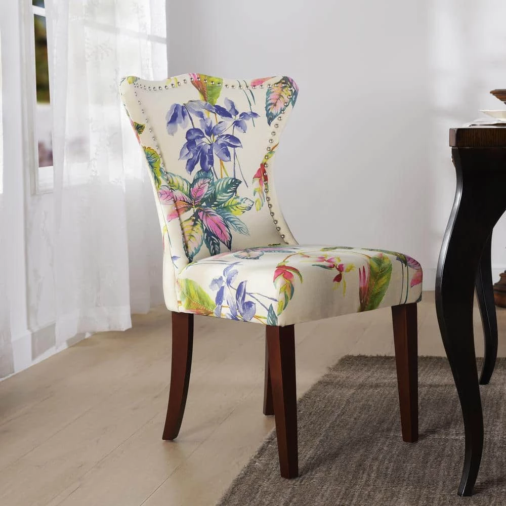 Paradise Off-White/Floral Upholstered Accent Chair by Jennifer Taylor 1 Paradise Off-White/Floral Upholstered Accent Chair by Jennifer Taylor