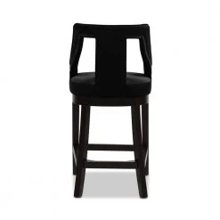 Hollywood Upholstered High Back Bar Stool, Onyx Black Performance Velvet by Jennifer Taylor -Jennifer Taylor Home Store onyx black performance velvet jennifer taylor bar stools 81210 mvb 1d 1000