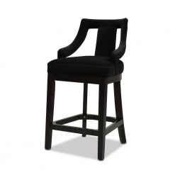 Hollywood Upholstered High Back Bar Stool, Onyx Black Performance Velvet by Jennifer Taylor -Jennifer Taylor Home Store onyx black performance velvet jennifer taylor bar stools 81210 mvb 66 1000