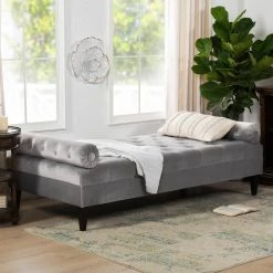 Robert Opal Grey Tufted Daybed by Jennifer Taylor