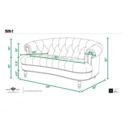 La Rosa 68.5 in. Victorian Chesterfield Loveseat, Opal Grey Velvet by Jennifer Taylor -Jennifer Taylor Home Store opal gray velvet jennifer taylor loveseats hd865 2 2525 d4 1000