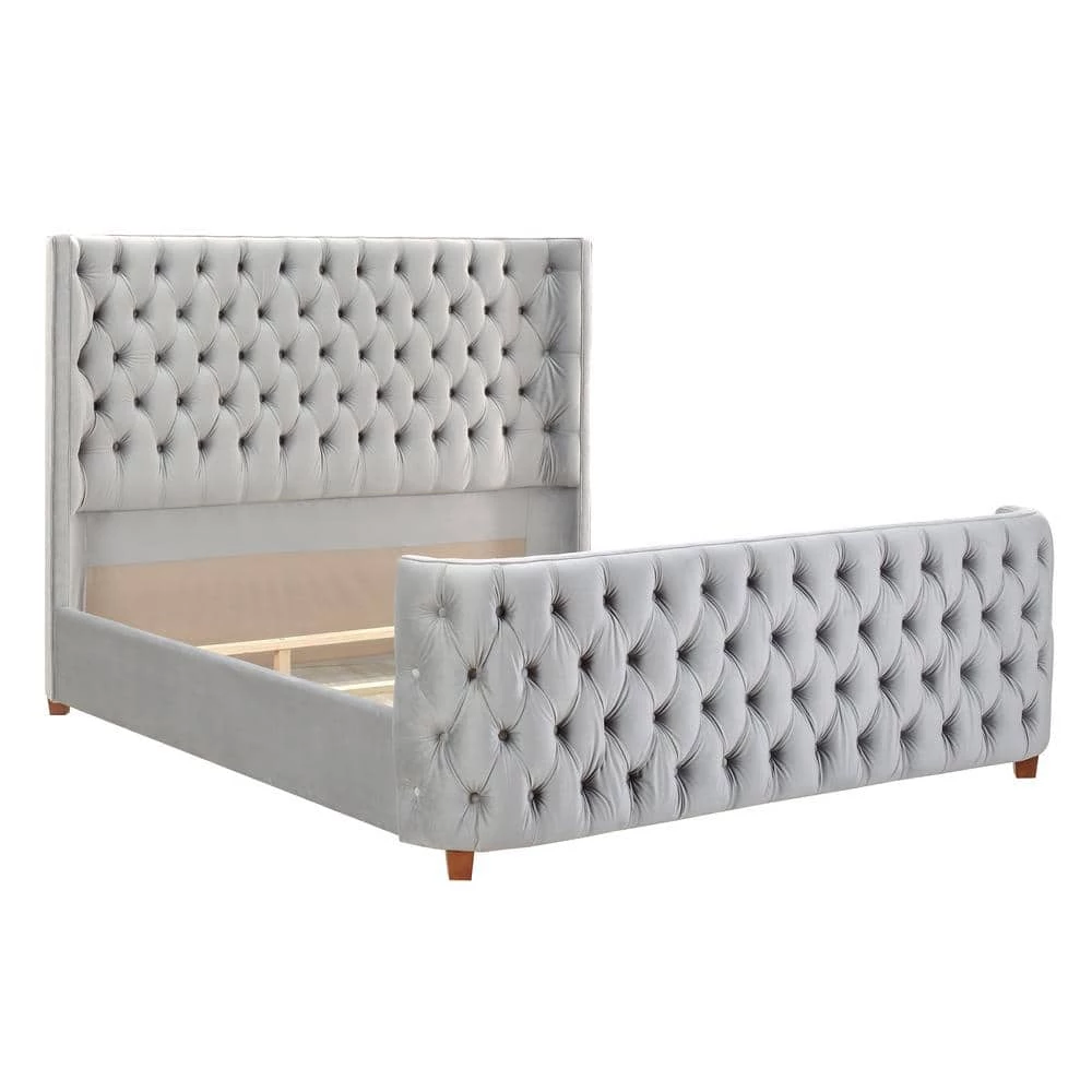 Brooklyn Tufted Opal Grey King Headboard Bed by Jennifer Taylor 8 Brooklyn Tufted Opal Grey King Headboard Bed by Jennifer Taylor - Image 8