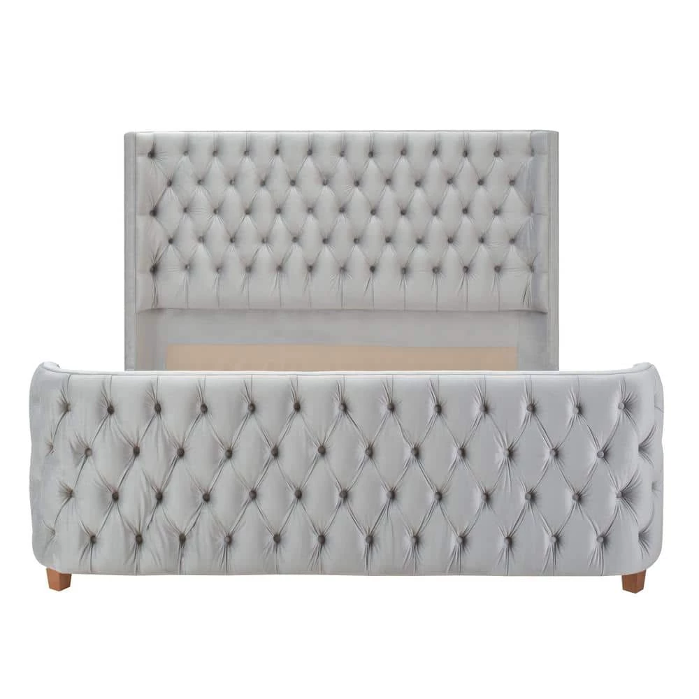 Brooklyn Tufted Opal Grey King Headboard Bed by Jennifer Taylor 7 Brooklyn Tufted Opal Grey King Headboard Bed by Jennifer Taylor - Image 7