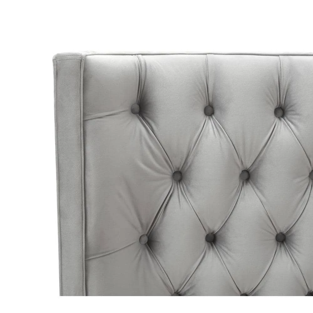 Brooklyn Tufted Opal Grey King Headboard Bed by Jennifer Taylor 5 Brooklyn Tufted Opal Grey King Headboard Bed by Jennifer Taylor - Image 5