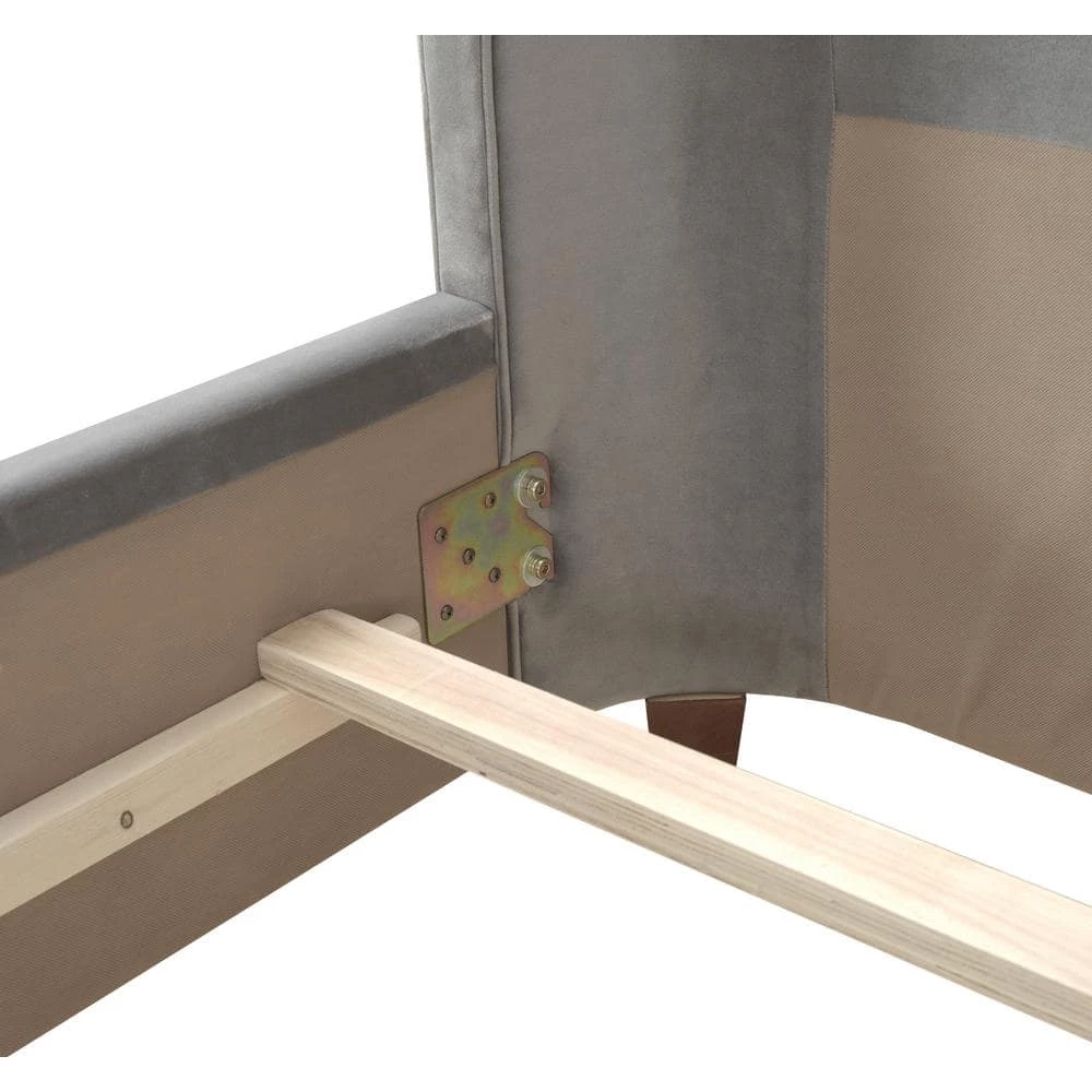 Brooklyn Tufted Opal Grey King Headboard Bed by Jennifer Taylor 6 Brooklyn Tufted Opal Grey King Headboard Bed by Jennifer Taylor - Image 6