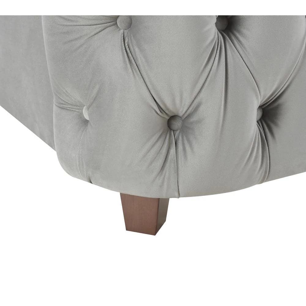 Brooklyn Tufted Opal Grey King Headboard Bed by Jennifer Taylor 2 Brooklyn Tufted Opal Grey King Headboard Bed by Jennifer Taylor - Image 2