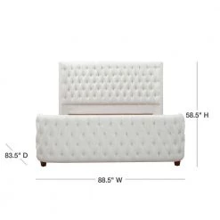 Brooklyn King Bed Frame with Headboard & Footboard, Opal Gray Velvet by Jennifer Taylor -Jennifer Taylor Home Store opal gray velvet jennifer taylor panel beds hd4 865 2559 40 1000