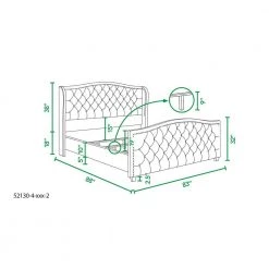Brooklyn King Bed Frame with Headboard & Footboard, Opal Gray Velvet by Jennifer Taylor -Jennifer Taylor Home Store opal gray velvet jennifer taylor panel beds hd4 865 2559 76 1000