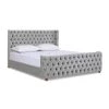 Brooklyn Light Gray Velvet King Tufted Panel Bed Headboard and Footboard Set by Jennifer Taylor