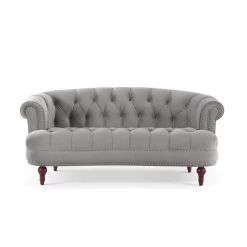 La Rosa 40 in. Opal Grey Velvet 2-Seater Chesterfield Loveseat with Nailheads by Jennifer Taylor -Jennifer Taylor Home Store opal grey jennifer taylor loveseats 2525 2 865 40 1000