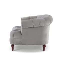 La Rosa 40 in. Opal Grey Velvet 2-Seater Chesterfield Loveseat with Nailheads by Jennifer Taylor -Jennifer Taylor Home Store opal grey jennifer taylor loveseats 2525 2 865 a0 1000