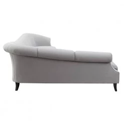 Victoria 2-Piece Opal Gray Channel Tufted-Velvet L-Shaped Left Facing Sectional Sofa with Wood Legs by Jennifer Taylor -Jennifer Taylor Home Store opal grey jennifer taylor sectional sofas 66060 l 865 1d 1000