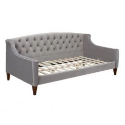 Lucy 84 in. Opal Gray Velvet 2-Seater Twin Sleeper Sofa Bed with Tapered Legs by Jennifer Taylor -Jennifer Taylor Home Store opal grey jennifer taylor sofa beds 65000 865 1f 1000