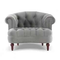 La Rosa Opal Grey Victorian Tufted Accent Chair by Jennifer Taylor -Jennifer Taylor Home Store opal grey velvet jennifer taylor accent chairs 2525 1 865 1d 1000
