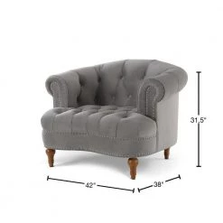 La Rosa Opal Grey Victorian Tufted Accent Chair by Jennifer Taylor -Jennifer Taylor Home Store opal grey velvet jennifer taylor accent chairs 2525 1 865 40 1000