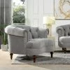 La Rosa Opal Grey Victorian Tufted Accent Chair by Jennifer Taylor