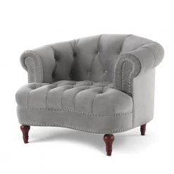La Rosa Opal Grey Victorian Tufted Accent Chair by Jennifer Taylor -Jennifer Taylor Home Store opal grey velvet jennifer taylor accent chairs 2525 1 865 66 1000