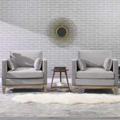 Knox 36 in. Opal Grey Modern Farmhouse Arm Chair by Jennifer Taylor -Jennifer Taylor Home Store opal grey velvet jennifer taylor accent chairs 64110 1 865 40 1000