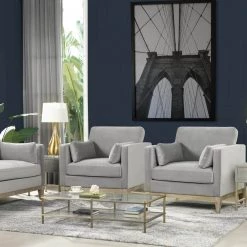Knox 36 in. Opal Grey Modern Farmhouse Arm Chair by Jennifer Taylor -Jennifer Taylor Home Store opal grey velvet jennifer taylor accent chairs 64110 1 865 a0 1000