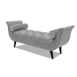 Alma Opal Grey Tufted Entryway Bench by Jennifer Taylor -Jennifer Taylor Home Store opal grey velvet jennifer taylor bedroom benches 85170 865 1d 1000