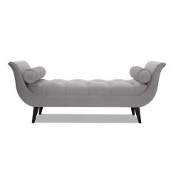 Alma Opal Grey Tufted Entryway Bench by Jennifer Taylor -Jennifer Taylor Home Store opal grey velvet jennifer taylor bedroom benches 85170 865 66 1000