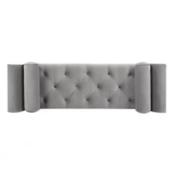 Alma Opal Grey Tufted Entryway Bench by Jennifer Taylor -Jennifer Taylor Home Store opal grey velvet jennifer taylor bedroom benches 85170 865 77 1000