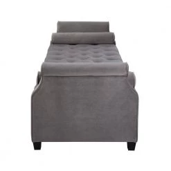 Eliza Bench, Opal Grey by Jennifer Taylor -Jennifer Taylor Home Store opal grey velvet jennifer taylor chaise lounges 65001 865 1f 1000