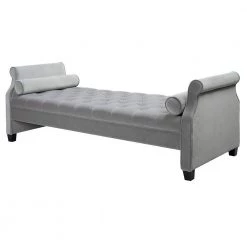 Eliza Bench, Opal Grey by Jennifer Taylor -Jennifer Taylor Home Store opal grey velvet jennifer taylor chaise lounges 65001 865 a0 1000