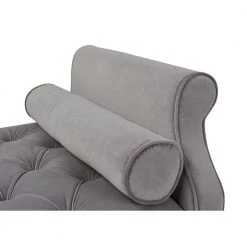 Eliza Bench, Opal Grey by Jennifer Taylor -Jennifer Taylor Home Store opal grey velvet jennifer taylor chaise lounges 65001 865 fa 1000