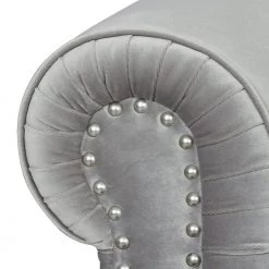 La Rosa 85 in. Opal Grey Velvet 3-Seater Chesterfield Sofa with Nailheads by Jennifer Taylor -Jennifer Taylor Home Store opal grey velvet jennifer taylor sofas couches 2525 3 865 1d 1000