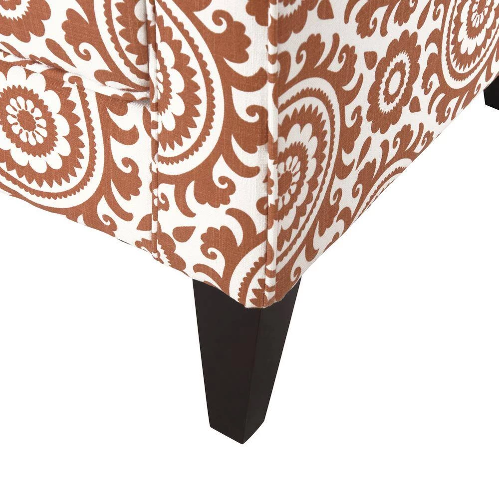 Jean Orange and Cream Medallion Arm Chair by Handy Living 9 Jean Orange and Cream Medallion Arm Chair by Handy Living - Image 9