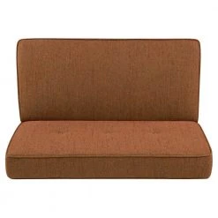 Reames 45 in. Orange Tweed Button Tufted Button Polyester 2-Seater Armless Settee with Tapered Wood Legs by Handy Living -Jennifer Taylor Home Store orange tweed handy living loveseats a138444 1d 1000