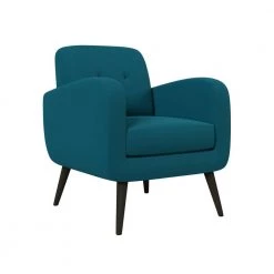 Werner Peacock Blue Lace Tufted Mid Century Modern Arm Chair by Handy Living