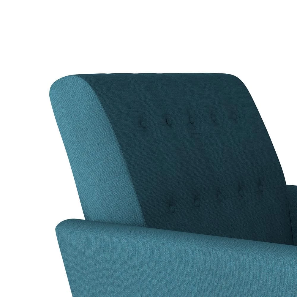 Walden Peacock Blue Linen Button-Tufted Modern Arm Chair by Handy Living 6 Walden Peacock Blue Linen Button-Tufted Modern Arm Chair by Handy Living - Image 6