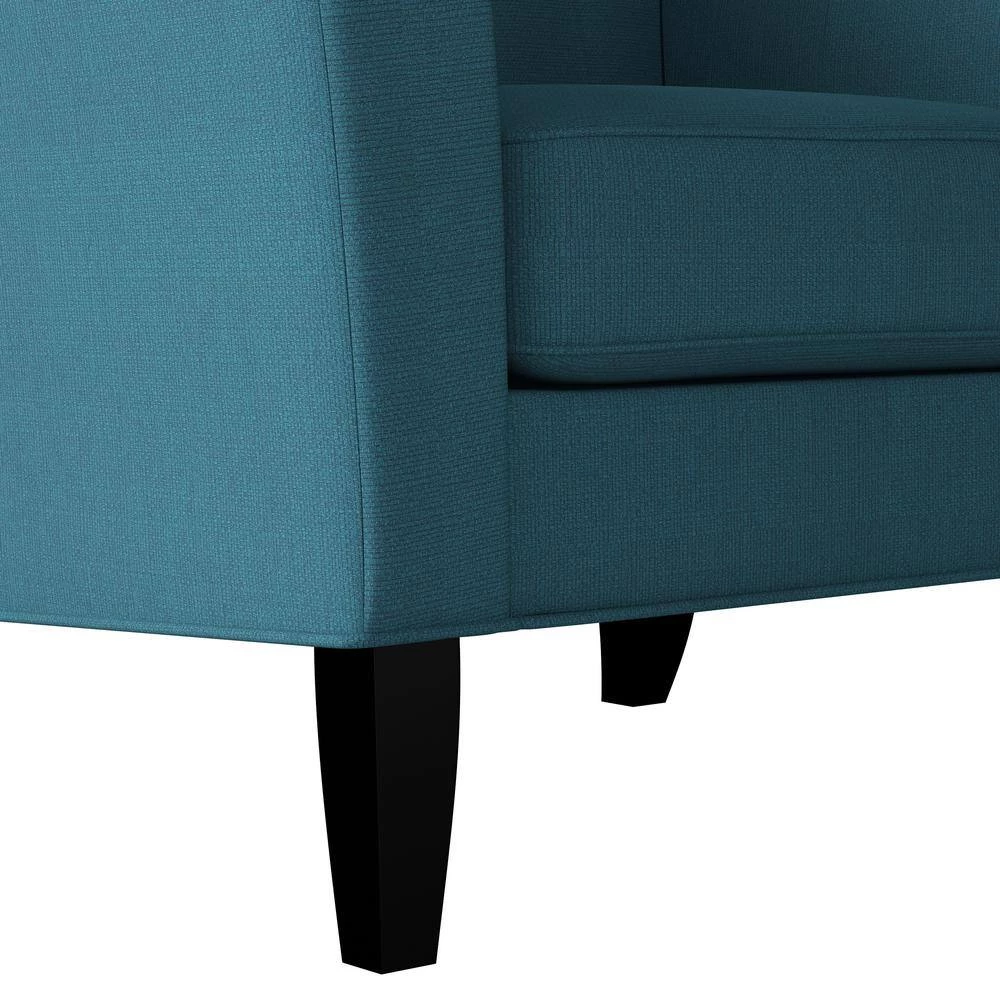 Walden Peacock Blue Linen Button-Tufted Modern Arm Chair by Handy Living 7 Walden Peacock Blue Linen Button-Tufted Modern Arm Chair by Handy Living - Image 7