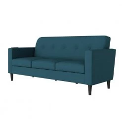Montana 75.3 in. Peacock Blue Linen Fabric 3-Seater Lawson Sofa with Removable Cushions by Handy Living -Jennifer Taylor Home Store peacock blue linen handy living sofas couches a152884 40 1000