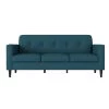 Montana 75.3 in. Peacock Blue Linen Fabric 3-Seater Lawson Sofa with Removable Cushions by Handy Living
