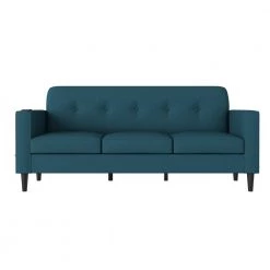 Montana 75.3 in. Peacock Blue Linen Fabric 3-Seater Lawson Sofa with Removable Cushions by Handy Living