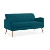 Werner 65.5 in. Peacock Blue Linen-Like Fabric with Natural Legs 2-Seat Mid Century Modern Sofa by Handy Living