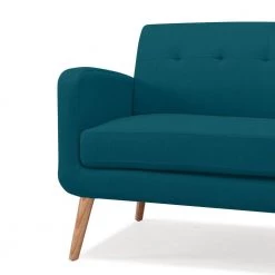 Werner 65.5 in. Peacock Blue Linen-Like Fabric with Natural Legs 2-Seat Mid Century Modern Sofa by Handy Living -Jennifer Taylor Home Store peacock blue linen like fabric with natural legs handy living sofas couches a177450 fa 1000