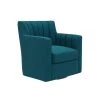 Sanderson Peacock Blue Linen-Like Fabric Swivel Arm Chair by Handy Living