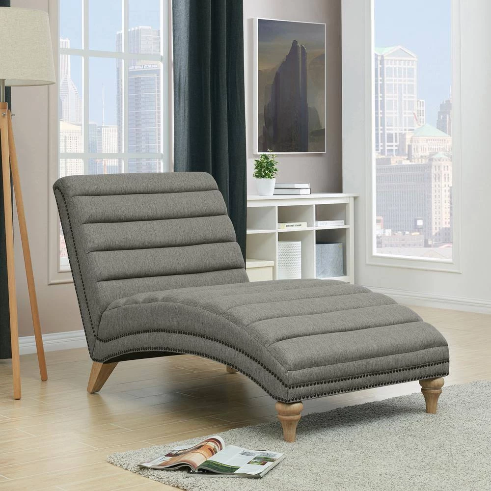 Ministrale Chaise Performance Gray Fabric Lounge Chair by Handy Living 13 Ministrale Chaise Performance Gray Fabric Lounge Chair by Handy Living - Image 13