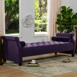 Eliza Purple Bench by Jennifer Taylor 25 Eliza Purple Bench by Jennifer Taylor -Jennifer Taylor Home Store purple velvet jennifer taylor chaise lounges 65001 864 31 1000