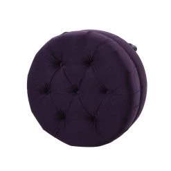 Dawn Purple Tufted Round Ottoman by Jennifer Taylor -Jennifer Taylor Home Store purple velvet jennifer taylor ottomans 84190 864 1d 1000