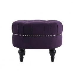 Dawn Purple Tufted Round Ottoman by Jennifer Taylor -Jennifer Taylor Home Store purple velvet jennifer taylor ottomans 84190 864 a0 1000