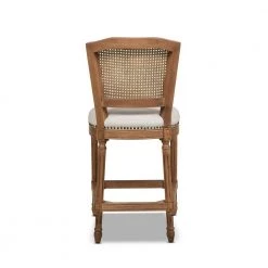 Triomphe Rattan Wicker High Back Armless Counter Bar Stool, White Pepper Stain Resistant High Performance Polyester by Jennifer Taylor 14 Triomphe Rattan Wicker High Back Armless Counter Bar Stool, White Pepper Stain Resistant High Performance Polyester by Jennifer Taylor -Jennifer Taylor Home Store rattan wicker white pepper jennifer taylor bar stools 81220 ppw 1d 1000